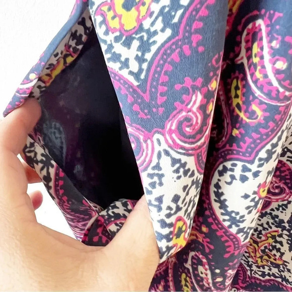 J Crew Purple Paisley Boho Print Slip Dress Size 4 Fall Transition Piece Layers - Picture 4 of 10